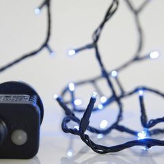 ΣΕΙΡΑ, 100 LED 3mm, 31V ΜΕΤΑΣΧΗΜΑΤΙΣΤΗ, 8 ΠΡΟΓΡΑΜΜΑΤΑ & ΜΝΗΜΗ, ΠΡΑΣΙΝΟ PVC ΚΑΛΩΔΙΟ, ΜΠΛΕ LED ΑΝΑ 5cm, ΠΡΟΕΚΤΑΣΗ ΠΑΡΟΧΗΣ 3m, ΙΡ44