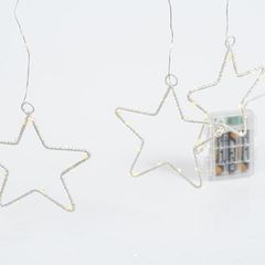 ΚΟΥΡΤΙΝΑ, 184 MINI LED, 8 ΜΕΤΑΛΛΙΚΑ ΑΣΤΕΡΙΑ 12cm, ΧΡΟΝΟΔΙΑΚΟΠΤΗ, ΔΙΑΦΑΝΟ PVC ΚΑΛΩΔΙΟ, DAYLIGHT LED (H155 x W175cm), ΠΡΟΕΚΤΑΣΗ ΠΑΡΟΧΗΣ 50cm, IP44