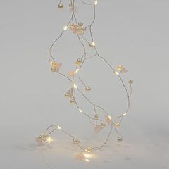ΣΕΙΡΑ, 20 MINI LED, ΑΚΡΥΛΙΚΑ ΛΟΥΛΟΥΔΙΑ & ΠΕΡΛΕΣ, ΜΠΑΤΑΡΙΑΣ 2xAA, ΧΡΟΝΟΔΙΑΚΟΠΤΗ, ΑΣΗΜΙ ΧΑΛΚΙΝΟ ΚΑΛΩΔΙΟ, ΘΕΡΜΟ ΛΕΥΚΟ LED ΑΝΑ 7.5cm, ΠΡΟΕΚΤΑΣΗ ΠΑΡΟΧΗΣ 50cm, IP20