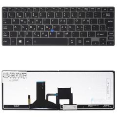 Πληκτρολόγιο Ελληνικό - Greek Laptop Keyboard για Toshiba Portege Z30 Z30-A Z30-B Z30-B1320 Z30-C Z30T Z30T-A Z30T-B Z30T-C Z30T-Z 4B.NAJ05.001 9Z.NAJBN.001 GR Pointer Backlit Black Grey Frame ( Κωδ.4
