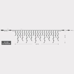 ΒΡΟΧΗ, 100 LED 3mm, 31V ΜΕΤΑΣΧΗΜΑΤΙΣΤΗ, 4 ΕΠΕΚΤΑΣΕΙΣ ΕΩΣ 3 ΣΕΤ, ΔΙΑΦΑΝΟ PVC ΚΑΛΩΔΙΟ, ΛΕΥΚΟ LED (H60 x W180cm, 3/7/4/6), ΠΡΟΕΚΤΑΣΗ ΠΑΡΟΧΗΣ 3m, ΙΡ44