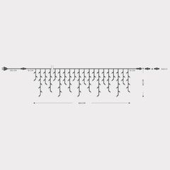 ΒΡΟΧΗ, 144 LED 5mm ΜΕ ΚΑΛΥΜΜΑ, 230V, 3 ΕΠΕΚΤΑΣΕΙΣ ΕΩΣ 8 SET, ΠΡΑΣΙΝΟ ΚΑΟΥΤΣΟΥΚ ΚΑΛΩΔΙΟ, ΛΕΥΚΟ LED (H60 x W300cm, 5/7/5/7), ΠΡΟΕΚΤΑΣΗ ΠΑΡΟΧΗΣ 1.5m, ΙΡ65