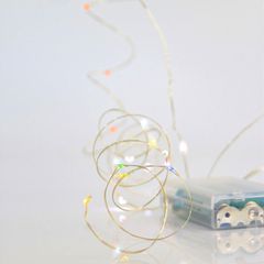 ΣΕΙΡΑ, 20 MINI LED, ΜΠΑΤΑΡΙΑΣ 3xAA, ΧΡΟΝΟΔΙΑΚΟΠΤΗ, ΑΣΗΜΙ ΧΑΛΚΙΝΟ ΚΑΛΩΔΙΟ, ΧΡΩΜΑΤΙΣΤΟ LED ANA 10cm, ΠΡΟΕΚΤΑΣΗ ΠΑΡΟΧΗΣ 10cm, IP20