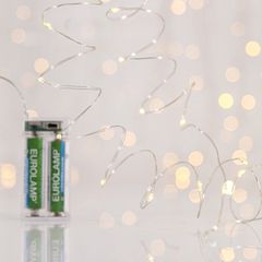 ΣΕΙΡΑ, 50 MINI LED, ΜΠΑΤΑΡΙΑΣ 3xAA, ΧΡΟΝΟΔΙΑΚΟΠΤΗ, ΑΣΗΜΙ ΧΑΛΚΙΝΟ ΚΑΛΩΔΙΟ, ΘΕΡΜΟ ΛΕΥΚΟ LED ANA 10cm, ΠΡΟΕΚΤΑΣΗ ΠΑΡΟΧΗΣ 10cm, IP20
