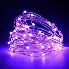 ΣΕΙΡΑ, 100 MINI LED, ΜΕΤΑΣΧΗΜΑΤΙΣΤΗ, ΣΤΑΘΕΡΟ, ΑΣΗΜΙ ΧΑΛΚΙΝΟ ΚΑΛΩΔΙΟ, ΜΩΒ LED ΑΝΑ 10cm, ΠΡΟΕΚΤΑΣΗ ΠΑΡΟΧΗΣ 5m, ΙΡ44