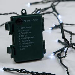ΣΕΙΡΑ, 48 LED 3mm, ΜΠΑΤΑΡΙΑΣ 3xAA, 8 ΠΡΟΓΡΑΜΜΑΤΑ & ΜΝΗΜΗ, TIMER, ΠΡΑΣΙΝΟ PVC ΚΑΛΩΔΙΟ, ΛΕΥΚΟ LED ANA 10cm, ΠΡΟΕΚΤΑΣΗ ΠΑΡΟΧΗΣ 30cm, IP44 (DISPLAY BOX 24τμχ)
