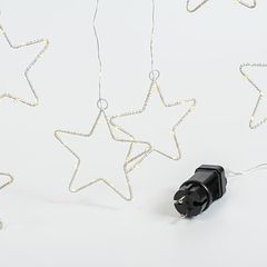 ΚΟΥΡΤΙΝΑ, 184 MINI LED, 8 ΜΕΤΑΛΛΙΚΑ ΑΣΤΕΡΙΑ 12cm, ΜΕΤΑΣΧΗΜΑΤΙΣΤΗ, ΑΣΗΜΙ ΧΑΛΚΙΝΟ ΚΑΛΩΔΙΟ, ΘΕΡΜΟ ΛΕΥΚΟ LED (H155 x W175cm, 20 ΣΕΙΡΕΣ x 12 LED), ΠΡΟΕΚΤΑΣΗ ΠΑΡΟΧΗΣ 3m, IP44
