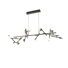 ΦΩΤΙΣΤΙΚΟ ΚΡΕΜΑΣΤΟ ΓΡΑΜΜΙΚΟ 40W 2400Lm 3000K 120X40XH150 ΜΑΥΡΟ-ΧΡΥΣΟ ARTE ILLUMINA NEBULA