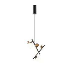 ΦΩΤΙΣΤΙΚΟ ΚΡΕΜΑΣΤΟ ΓΡΑΜΜΙΚΟ 18W 1080Lm 3000K 30X30XH150 ΜΑΥΡΟ-ΧΡΥΣΟ ARTE ILLUMINA NEBULA