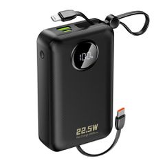 Dudao K14+ Powerbank 20000mAh 22.5W USB-C / USB-A / Built-in Lightning and USB-C Cables - Black