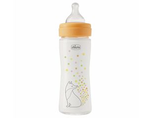 Chicco Γυάλινο Μπιμπερό Perfect Easy Κατά των Κολικών Αλεπουδίτσα 240ml Για 0+ Μηνών
