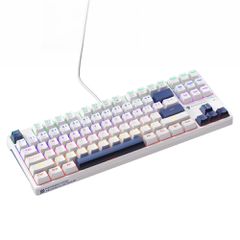 Machenike K500B-B87 Wired Mechanical Gaming Keyboard with Backlight, Red Switch - White-thumb-1