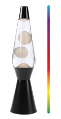 iTotal - LED Lava Lamp with Color-changing Light, White Wax and Black Base - Black - 36 cm (XL2937) / Toys