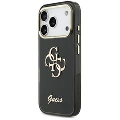Guess IML 4G Script Metal case for iPhone 17 Pro - black-thumb-1
