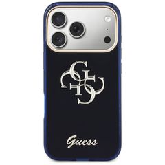 Guess IML 4G Script Metal Case for iPhone 17 Pro - Blue-thumb-2