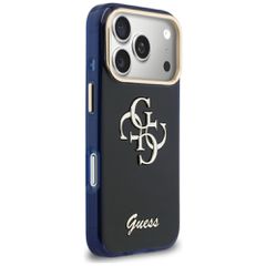 Guess IML 4G Script Metal Case for iPhone 17 Pro - Blue-thumb-3