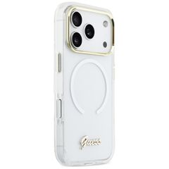 Guess IML Gradient Script Metal MagSafe Case for iPhone 17 Pro - White-thumb-3