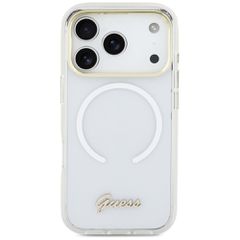 Guess IML Gradient Script Metal MagSafe Case for iPhone 17 Pro - White-thumb-2