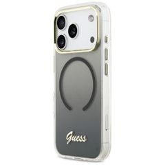 Guess IML Gradient Script Metal MagSafe Case for iPhone 17 Pro Max - Black-thumb-1