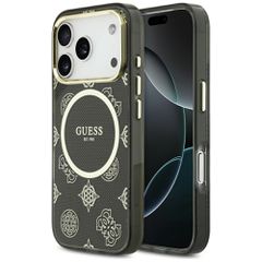 Guess IML Peony Dot MagSafe Case for iPhone 17 Pro - Black