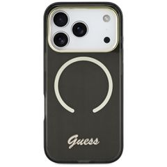 Guess IML Script Metal MagSafe Case for iPhone 17 Pro Max - Black-thumb-2