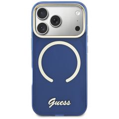 Guess IML Script Metal MagSafe Case for iPhone 17 Pro Max - Blue-thumb-2