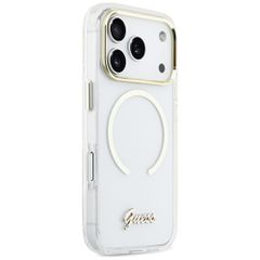Guess IML Script Metal MagSafe Case for iPhone 17 Pro - Clear-thumb-3
