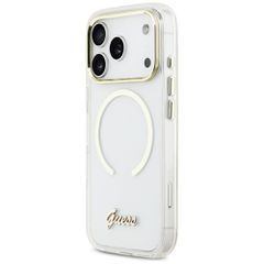 Guess IML Script Metal MagSafe Case for iPhone 17 Pro - Clear-thumb-1