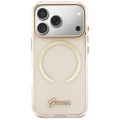 Guess IML Script Metal MagSafe Case for iPhone 17 Pro - Pink-thumb-2