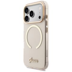Guess IML Script Metal MagSafe Case for iPhone 17 Pro - Pink-thumb-1
