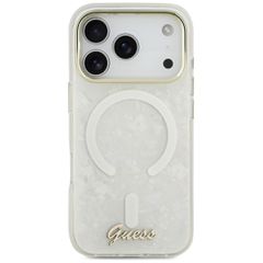 Guess IML Shell Script Metal MagSafe Case for iPhone 17 Pro Max - White-thumb-2