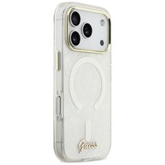 Guess IML Shell Script Metal MagSafe Case for iPhone 17 Pro Max - White-thumb-3
