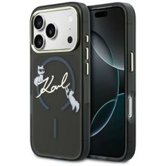 Karl Lagerfeld IML Choupettes Karl Script Logo MagSafe Case for iPhone 17 Pro Max - Black