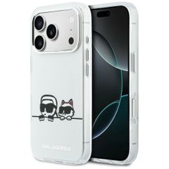 Karl Lagerfeld IML Karl & Choupette Peekaboo Logo MagSafe Case for iPhone 17 Pro - White