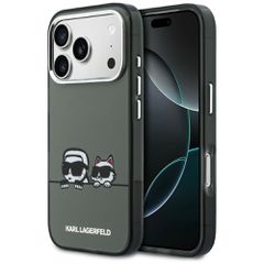 Karl Lagerfeld IML Karl & Choupette Peekaboo Logo MagSafe Case for iPhone 17 Pro Max - Black