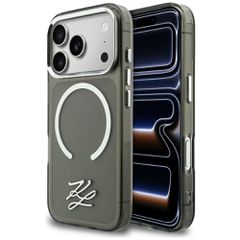 Karl Lagerfeld IML KL Script Logo MagSafe Case for iPhone 17 Pro Max - Black