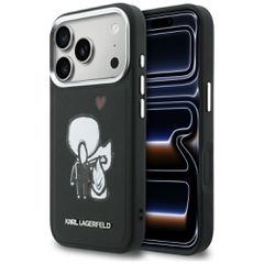 Karl Lagerfeld Karl & Choupette Back Logo MagSafe Case for iPhone 17 Pro Max - Black
