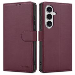 Tech-Protect Wallet Case for Samsung Galaxy S26 - Burgundy