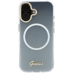 Guess IML Gradient Script Metal MagSafe Case for iPhone 17 - White-thumb-2