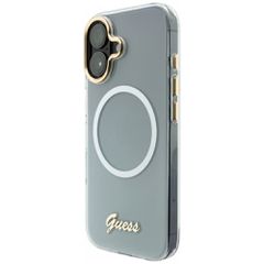 Guess IML Gradient Script Metal MagSafe Case for iPhone 17 - White-thumb-1
