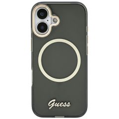 Guess IML Script Metal MagSafe Case for iPhone 17 - Black-thumb-2