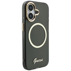 Guess IML Script Metal MagSafe Case for iPhone 17 - Black-thumb-3