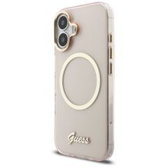 Guess IML Script Metal MagSafe Case for iPhone 17 - Pink-thumb-1