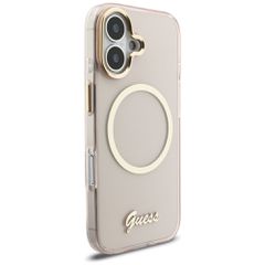 Guess IML Script Metal MagSafe Case for iPhone 17 - Pink-thumb-3