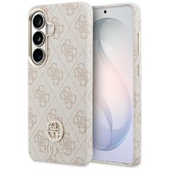 Guess 4G Rhinestone Round Logo MagSafe Case for Samsung Galaxy S26 - Pink