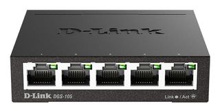 D-Link - DGS-105 - 5-Port 10/100/1000 Gigabit Metal Housing Desktop Switch Black / Computers