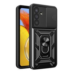 Hybrid Armor Camshield Case for Samsung Galaxy A37 - Black