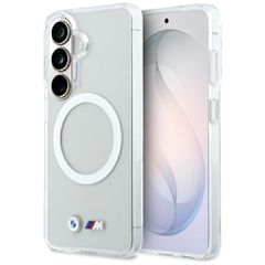 BMW IML Shockproof Metal Logo MagSafe Case for Samsung Galaxy S26 - Transparent