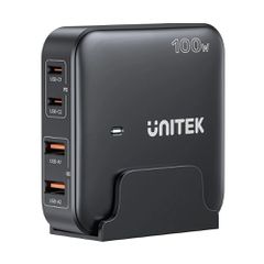 GaN network charger - Unitek P1229ABK01-EU | 100W 2x USB-C 2x USB-A