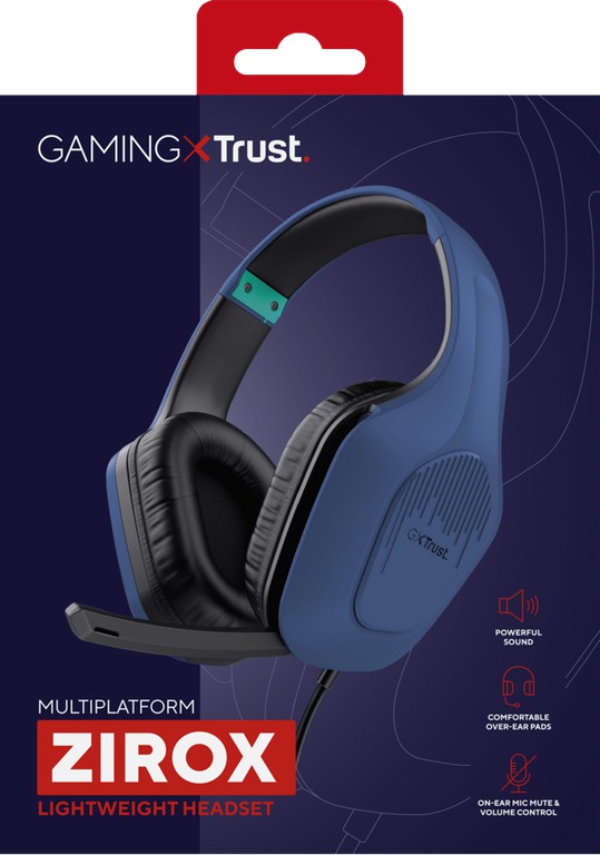 Trust - GXT415B Zirox Headset - Blue / Electronics